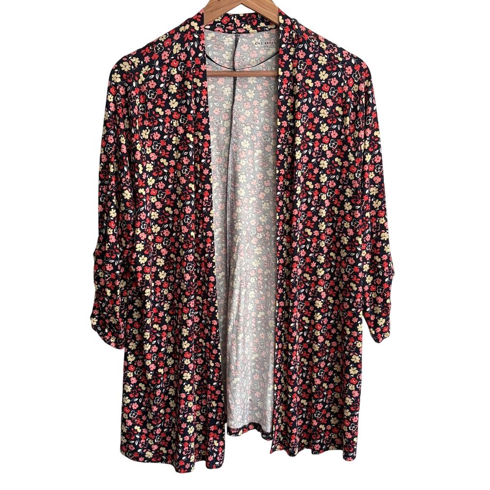 Lane Bryant Cardigan Womens XL NWT 14 16 Blue Floral Open Stretch Plus
